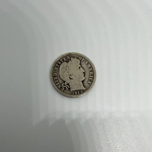 Barber Dimes Lot of 5 Silver 10C Circulated 1904 1909 1914 1916