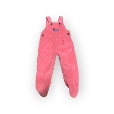 Vintage Oshkosh B'gosh Pink Corduroy Overalls 80s Size 6/9 Months