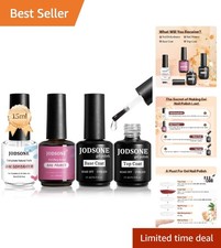 Complete 15ML Nail Art Set: Primer, Base & Gloss Top Coat for Professional Shine