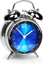 Super Loud Alarm Clock for Heavy Sleepers Adults,Twin Bell Retro 4 Inch Silent