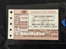 1983 DETROIT RED WINGS capitals  ticket stub last game at JLA without Yzerman