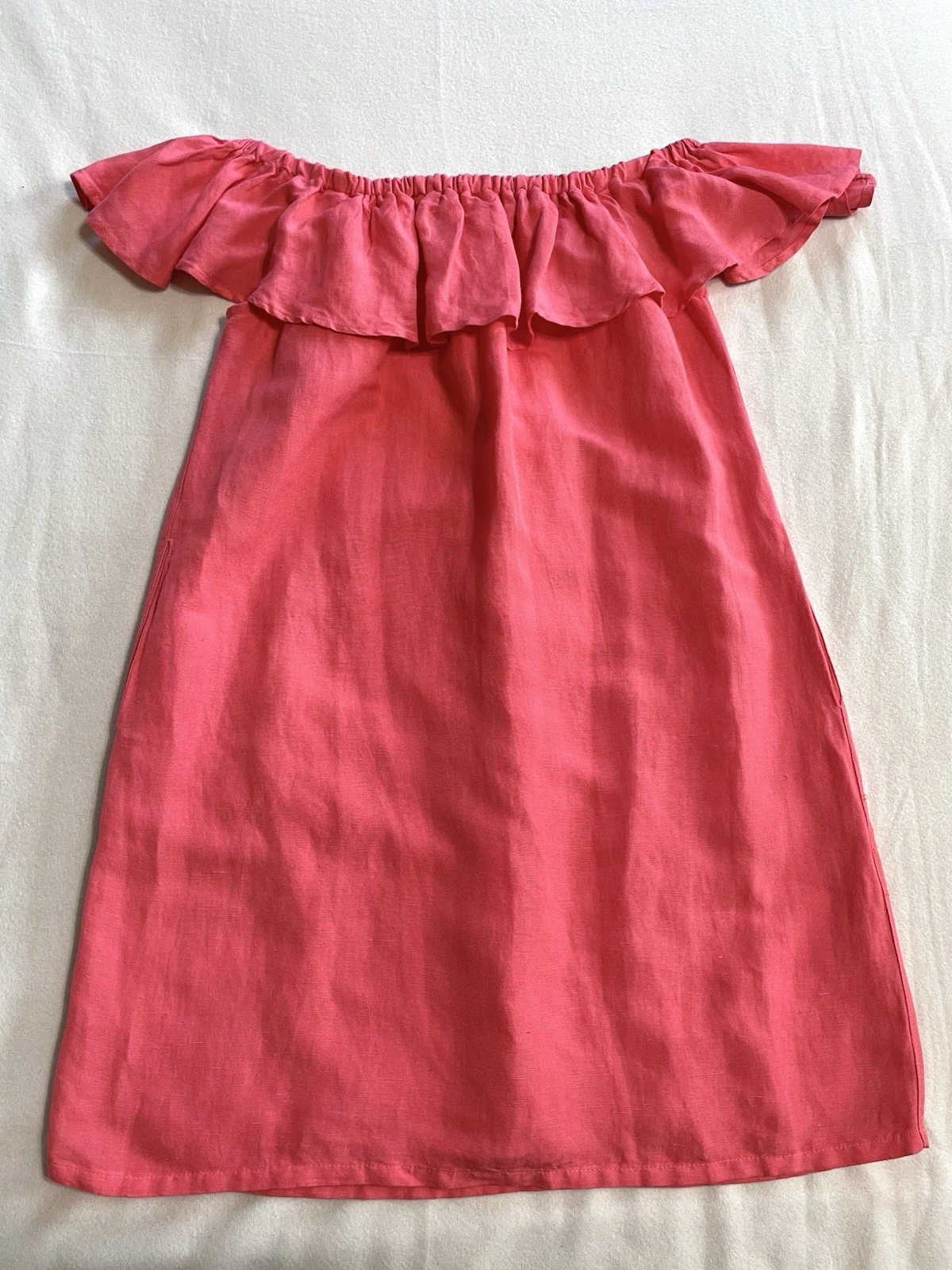 PALM ANGELS Mini abito Tommy Bahama misto lino spalle scoperte rosa Santa Lucia taglia S us intime ottimeioni