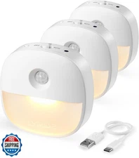 Lyridz Rechargeable Night Light, Motion Sensor Battery Nightlight