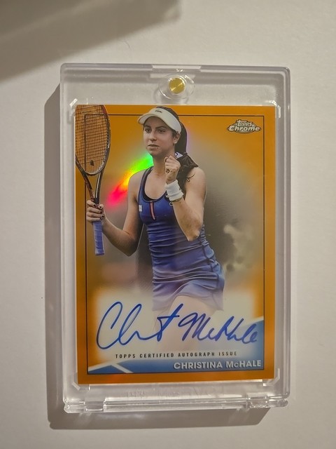 Tennis Orange Chrome Autograph #'d /25. Christina Mchale