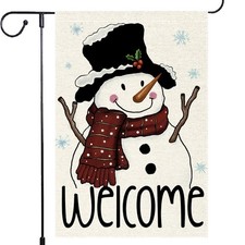 Snowman Snowflake Garden Flag 12x18 Inch Small Double Sided 12"X18", RMQ-67