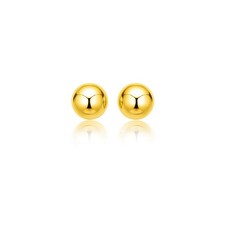14k Yellow Gold Spherical Stud Earrings 8mm 