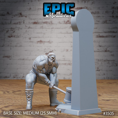 D&D Miniature - Orc Strongman Striker - 3D Model Print DnD RPG Figur Druck