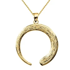 Gold Japanese Buddhist Zen Circle Pendant (Available In Yellow/Rose/White Gold)