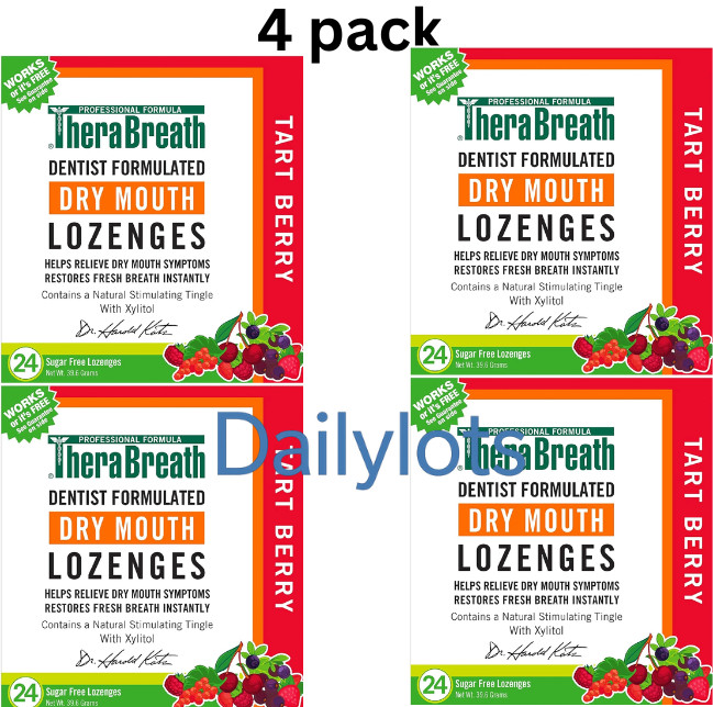 TheraBreath Dry Mouth tart berry Lozenges, 96 count, 165 g