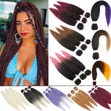 EZ Braids Synthetic Pre stretched Braiding Hair Extensions Yaki Straight Human