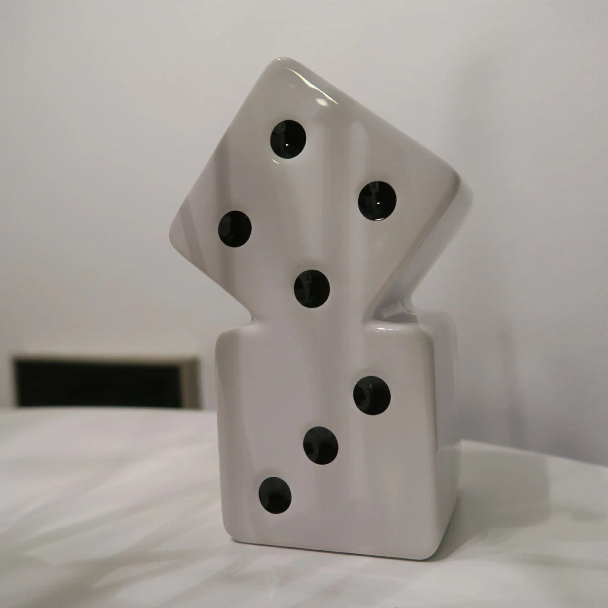 NEW RARE STUSSY DICE VASE 100% CERAMIC WHITE PLANT FLOWER PLANTER POT