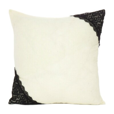 Decorative Cotton Cushion Cover Crochet Lace Work Pillow Cover Square Sofa Couch
