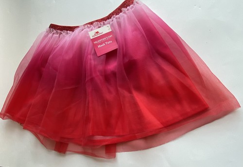 NWT Girl’s Celebrate! Valentine’s Day Red Pink Mesh Tutu Skirt Tulle Glitter 5T - Picture 2 of 6