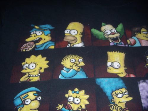 2010 The Simpsons 30 Characters Fruit Of The Loom T-Shirt Black Large - Picture 2 of 7