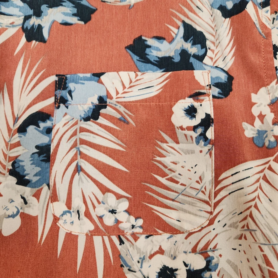 Camisa Hawaiana Para Hombre Milano Bay Med Rojo Claro Estampado Floral Manga Corta Bolsillo Foto 4 de 4