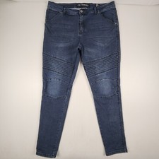 Chic Denim Jeans Women 18R Blue Harley Mid Rise Skinny Stretch Denim City
