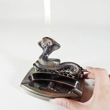 Unique Cobra Desktop Tabletop Ashtray Butane Cigar Cigarette Lighter Combo