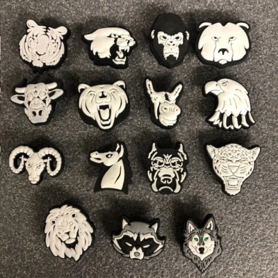 Shoe Charms for Croc Clogs - Black White - Animals - Wolf - Ape