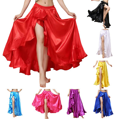 Damen Rock Kleidung Bauchtanz Tanzen Rüsche Tribal Cosplay Bühne Kostüm Kleid