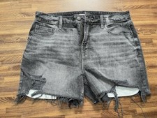 Old Navy High Rise Secret Slim Pockets Gray Denim Jean Shorts Size M