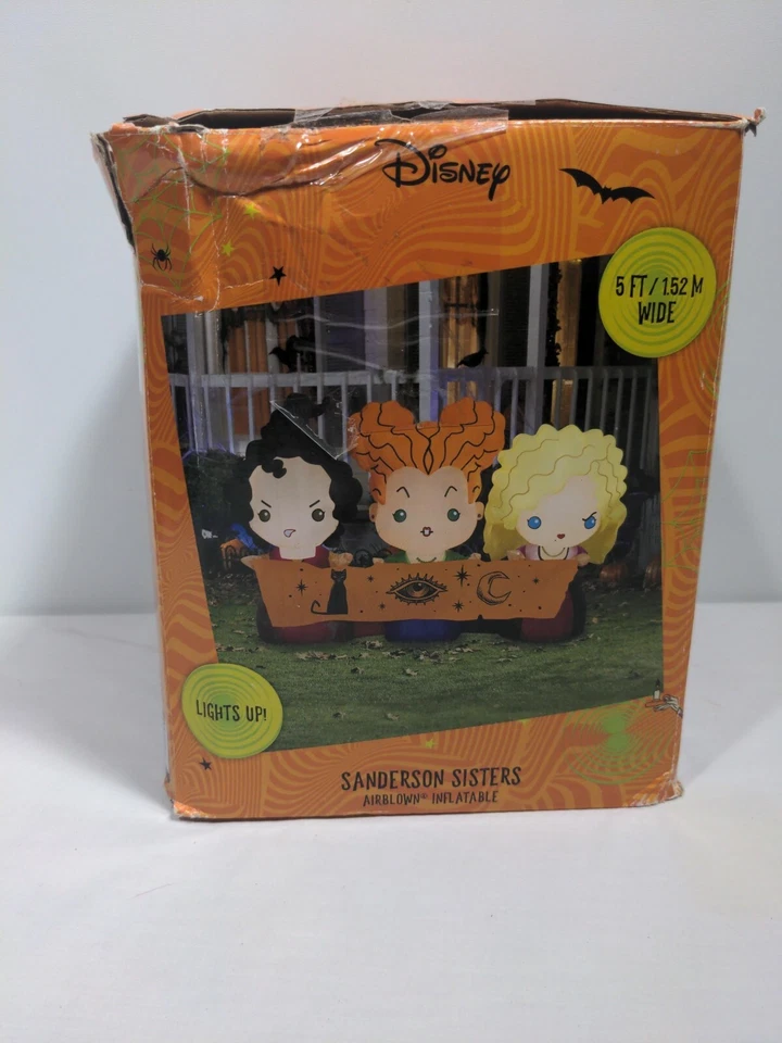 Disney Hocus Pocus 5 pies Hermanas Sanderson Halloween patio soplado por aire inflable Foto 4 de 4