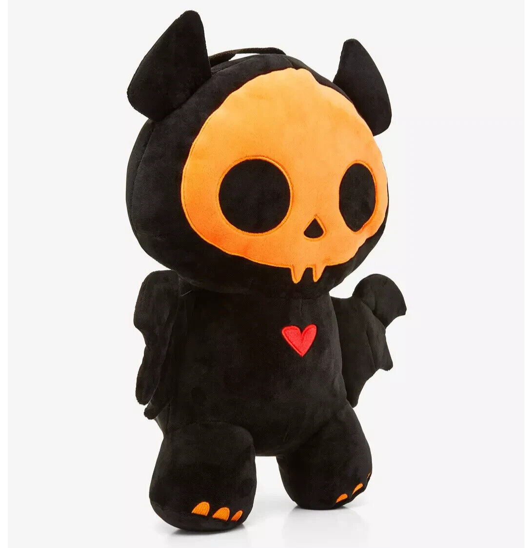 NWT Skelanimals Orange & Black Diego Plush Backpack Fashion Bag w