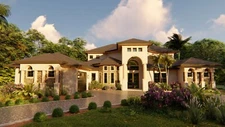 CADFILE BLUEPRINTS MEDITERRANEAN TWO STORY HOUSE PLAN ARCHUP #105M