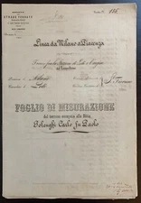 Strade Ferrate Lombard-Venete 1862 - Lodi Argine Zappellone S.Fiorano Polenghi