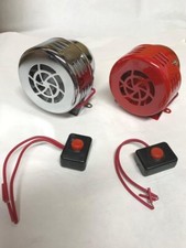 Electrical Siren Horn Wire-up w/Momentary Button Chrome Or Red E-Bike Scooter