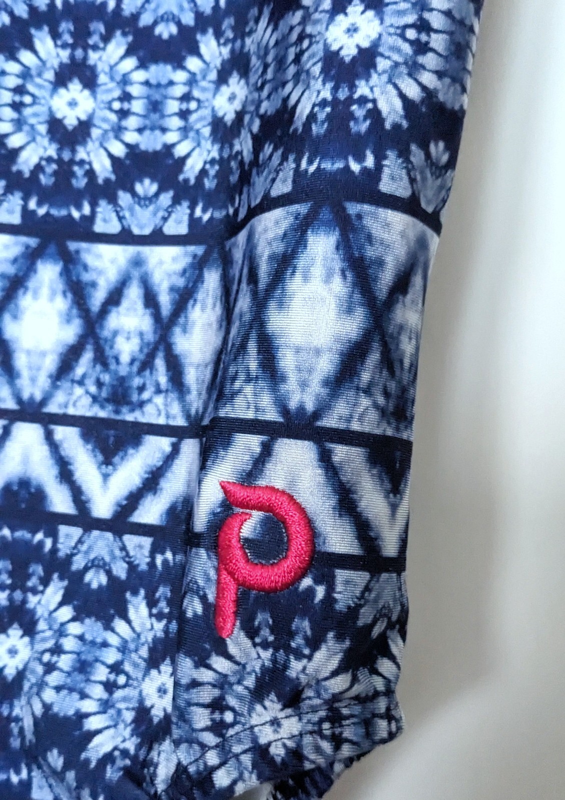 Plum Practicewear Gymnastics Leotard Indigo Pink Trim Ethnic Print Size CS