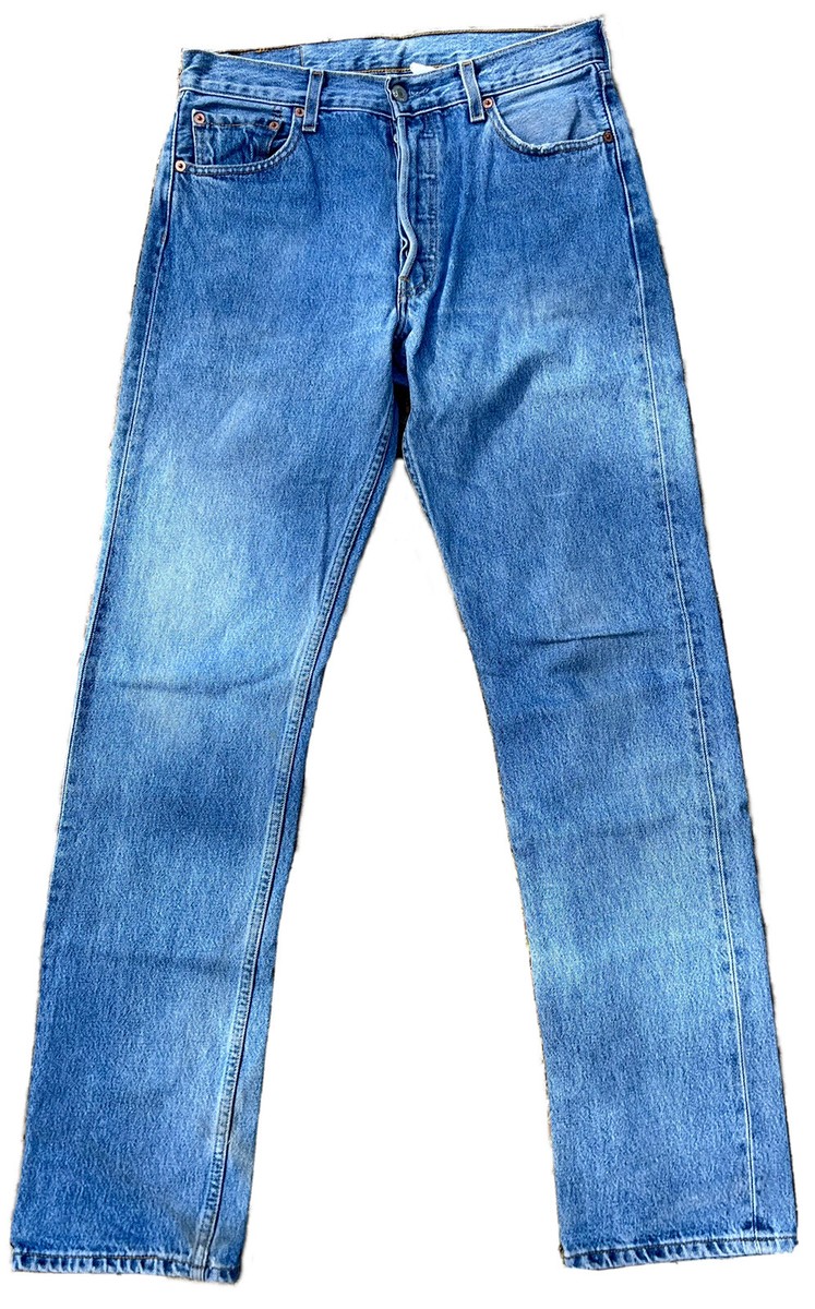 1990s LEVIS 501 BUTTON FLY BLUE JEANS, 30 x 32, 30x32, TAB INTACT
