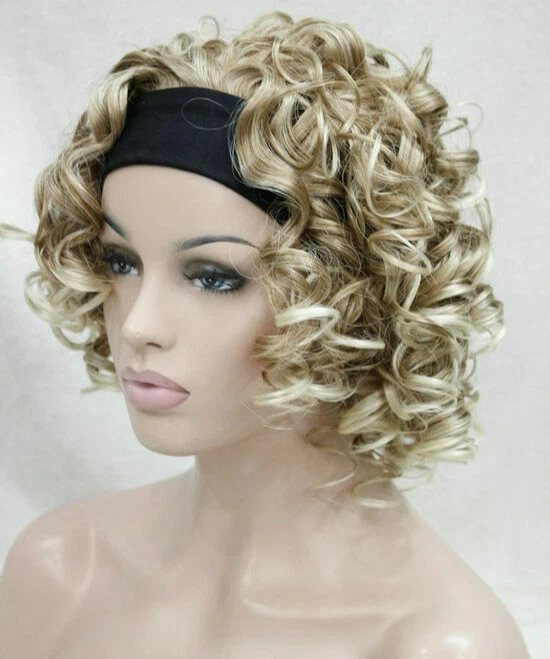 Women Wig Spiral Curls Fluffy 3/4 Half Full Wig Headband Ladies Natural Hair Wig - Image 4 of 4