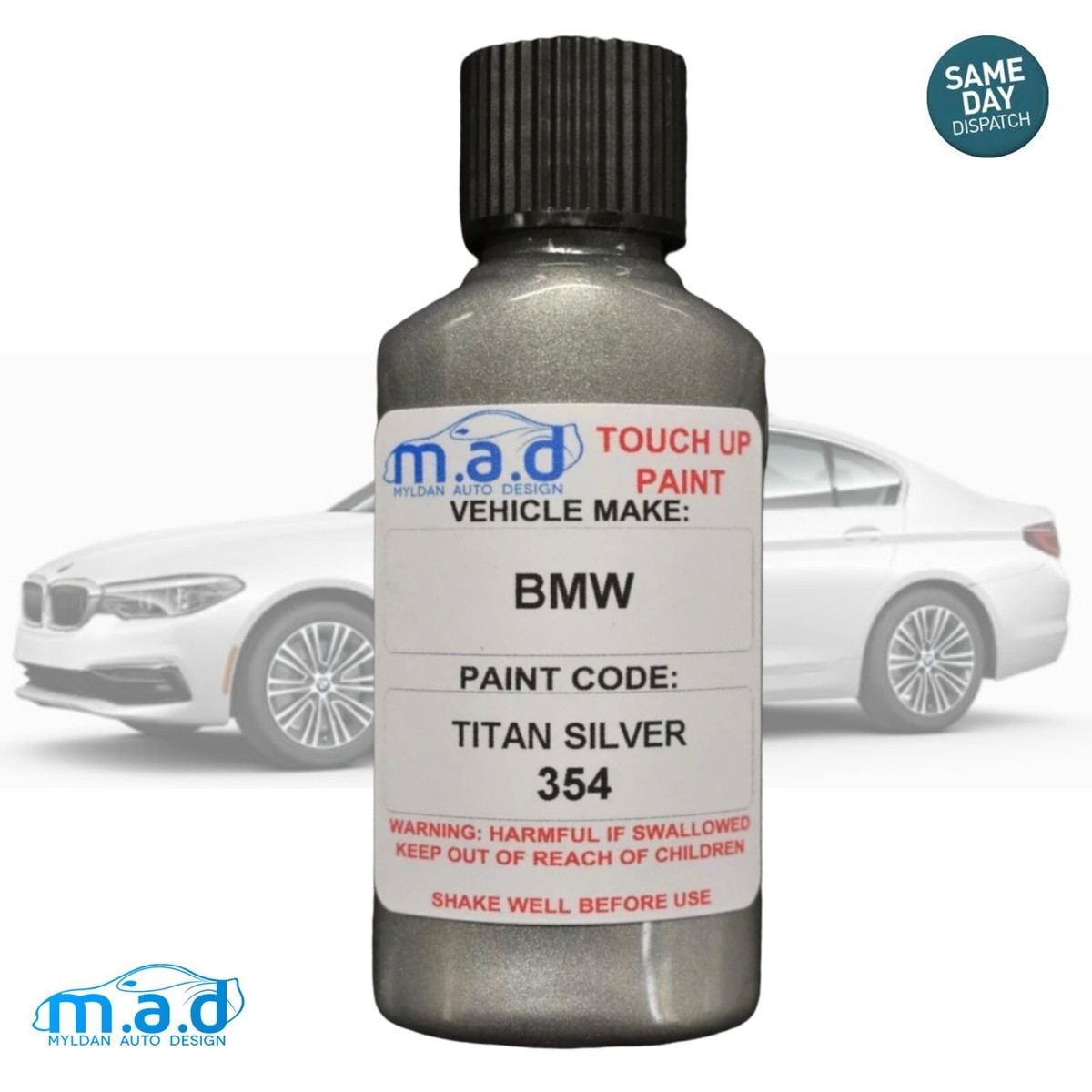 BMW Titan Silver 354 Paint Touch Up Kit 30ML 1 3 5 7 8