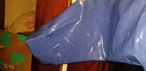 Womens blue vinyl pvc raincoat new - Picture 7 of 12