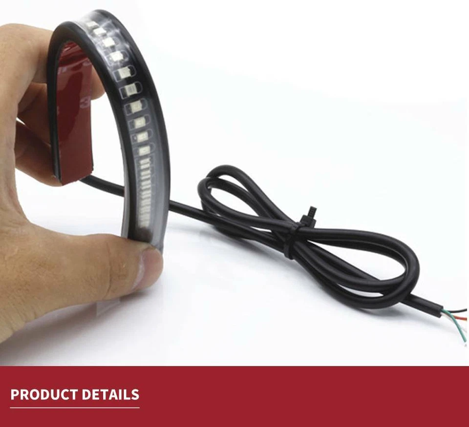 Luz trasera de freno LED para motocicleta Cafe Racer ATV señales de giro lámpara tiras barra Foto 2 de 4
