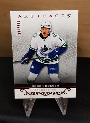 Upper Deck 2021-22 Artifacts #144 - Brock Boeser - Ruby Stars /499 - Canucks