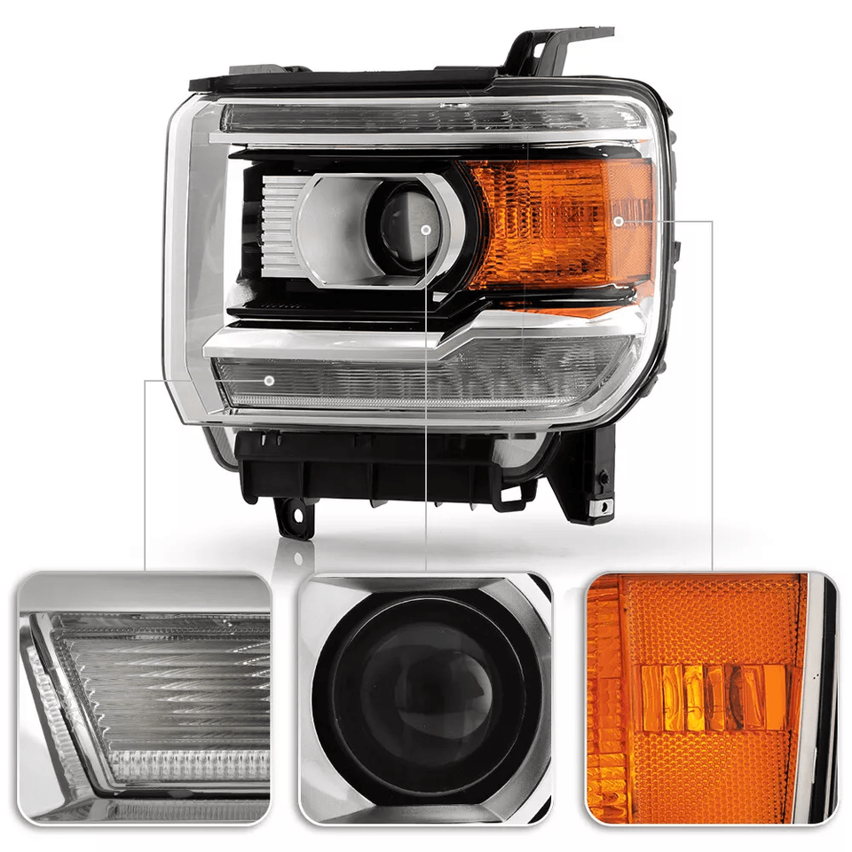 2016-2019 GMC Sierra 2500HD/3500HD Driver Headlight Assembly w/ LED DRL ...