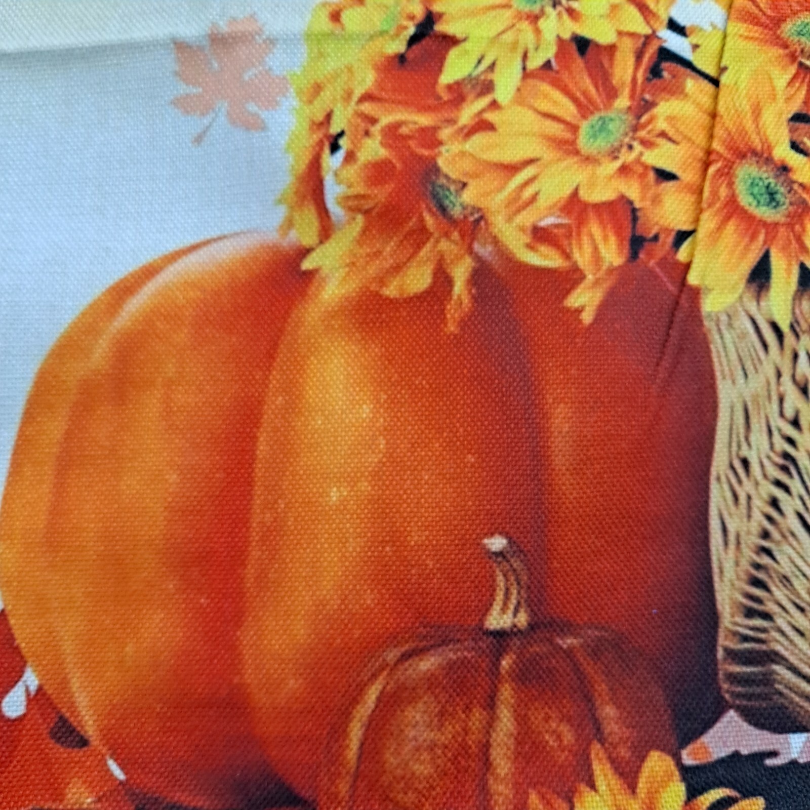 Fall Festive Pumpkin Sunflower Leaves Basket Pillow Cover Square eBay