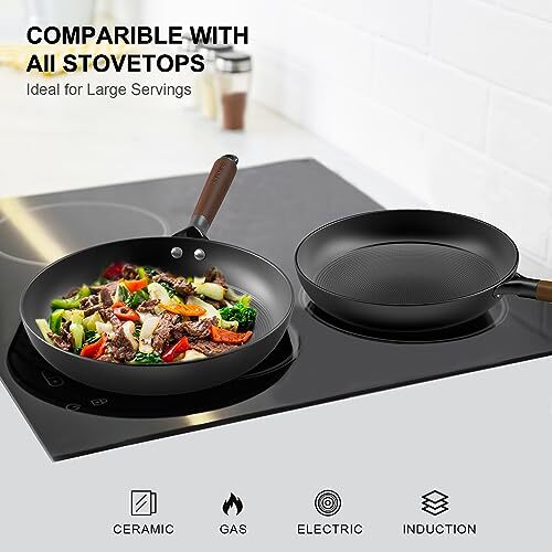 Cast Iron Skillets8inch 10inch Non Stick Frying Pans2 Piece Cookware Set Cast Ir - Picture 5 of 6