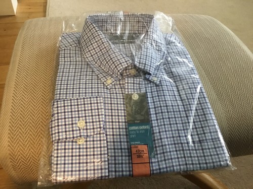 M and S Cotton Oxford shirt size 18.5. New in packaging.