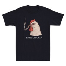 Fried Chicken Funny Chicken 420 Smoking Marijuana Graphic Vintage Men's T-Shirt