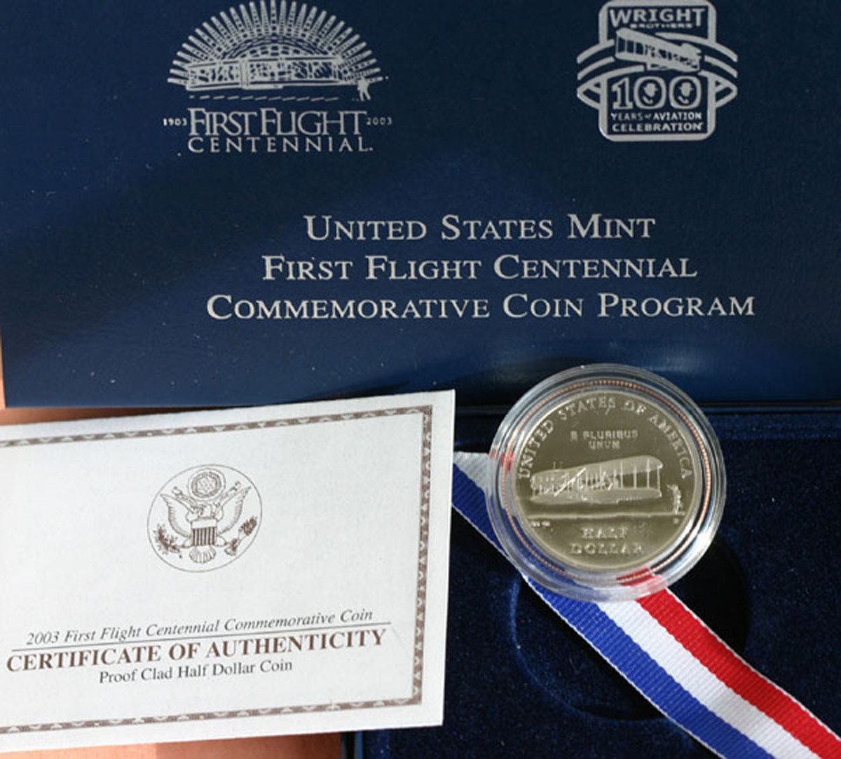 うの 2003 First Flight Centennial Proof Clad Half Dollar