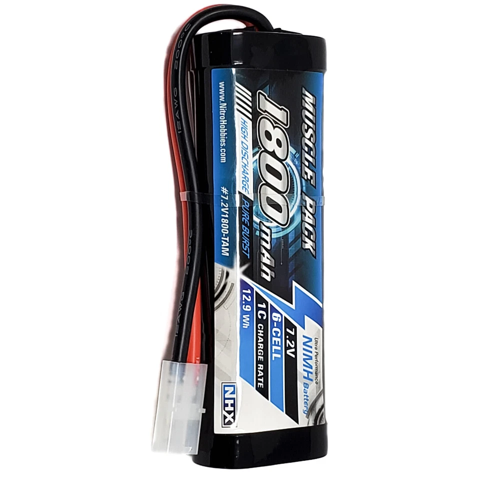Аккумулятор NHX Muscle Pack 7,2 В 1800 мАч 6 ячеек NIMH с разъемом Tamiya/зарядным устройством EZ3 - Изображение 3 из 4