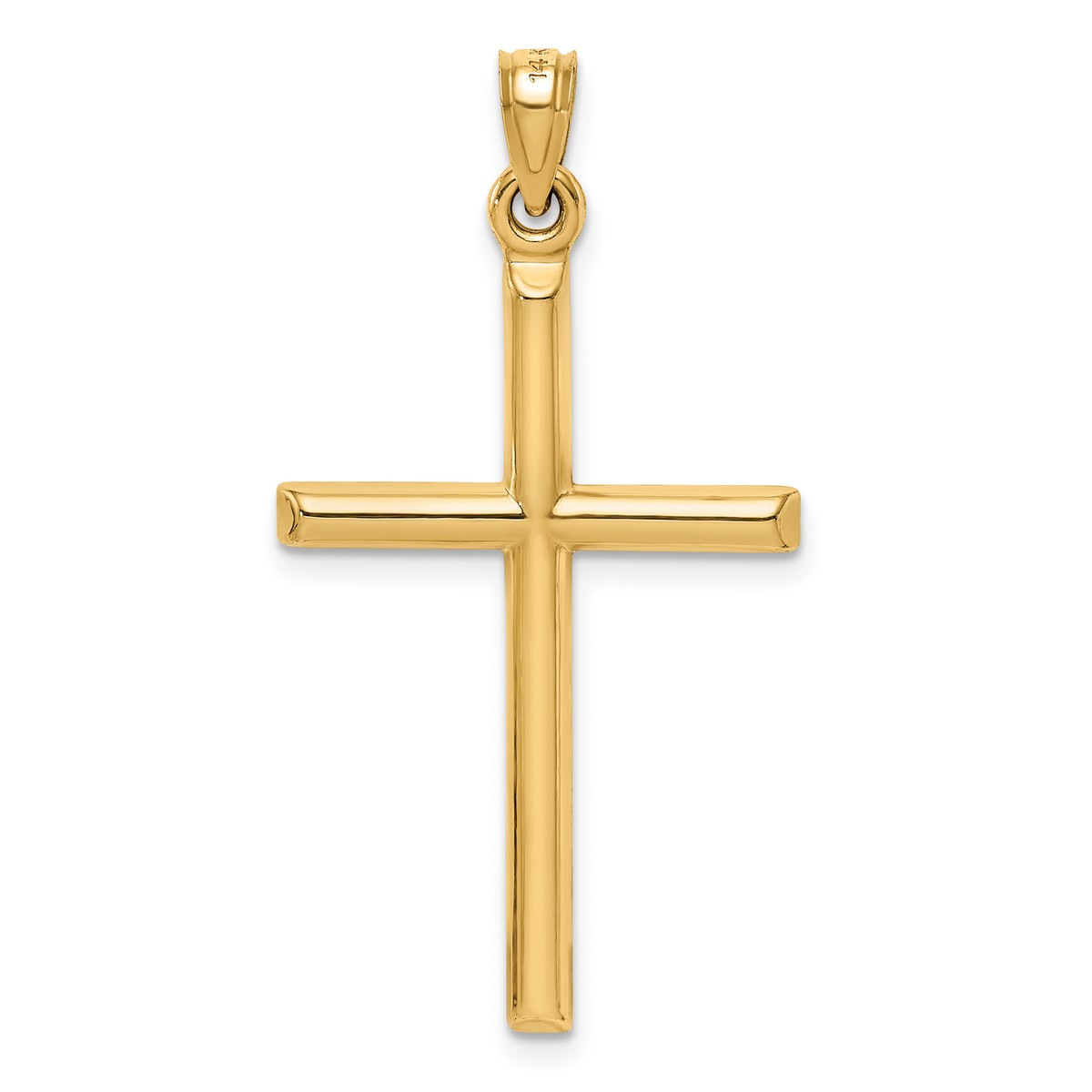 Lex & Lu 14k Yellow Gold Hollow D/C Cross Pendant LALK6394