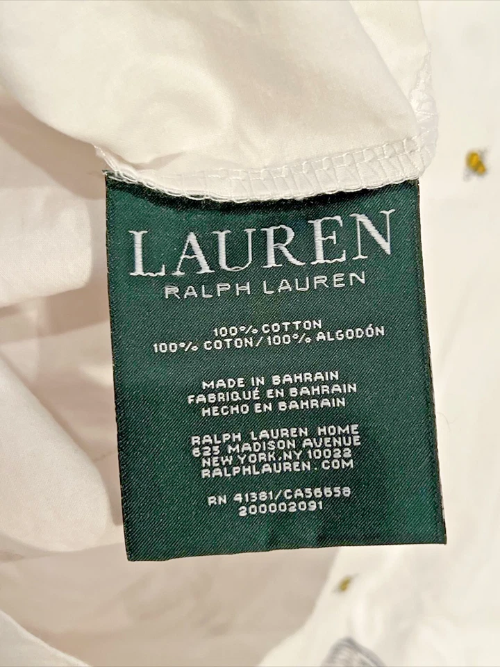 Ralph Lauren Honey Hive TWIN Fitted Flat Sheet 1 Pillowcase Bees Beehives SET - Image 3 of 4