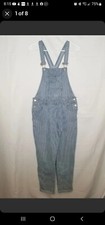 Vintage Jordache Overalls Bib Denim Jeans Pants sz XL 14-16 Juniors size Striped