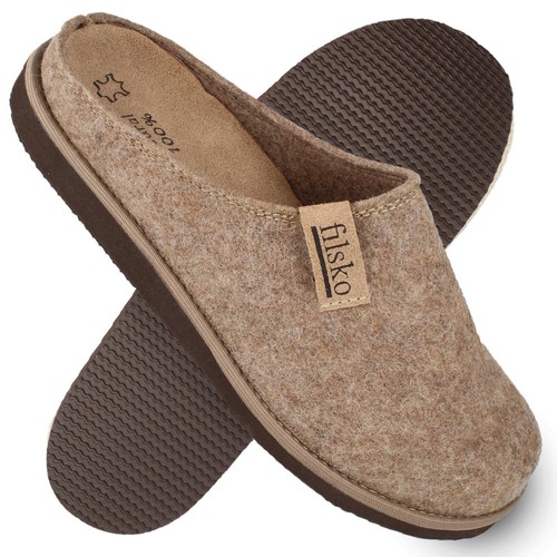 Hausschuhe Herren Filz Herausnehmbare Sohle EVA Beige 40-46 filsko Langayo - 第 1/8 張圖片