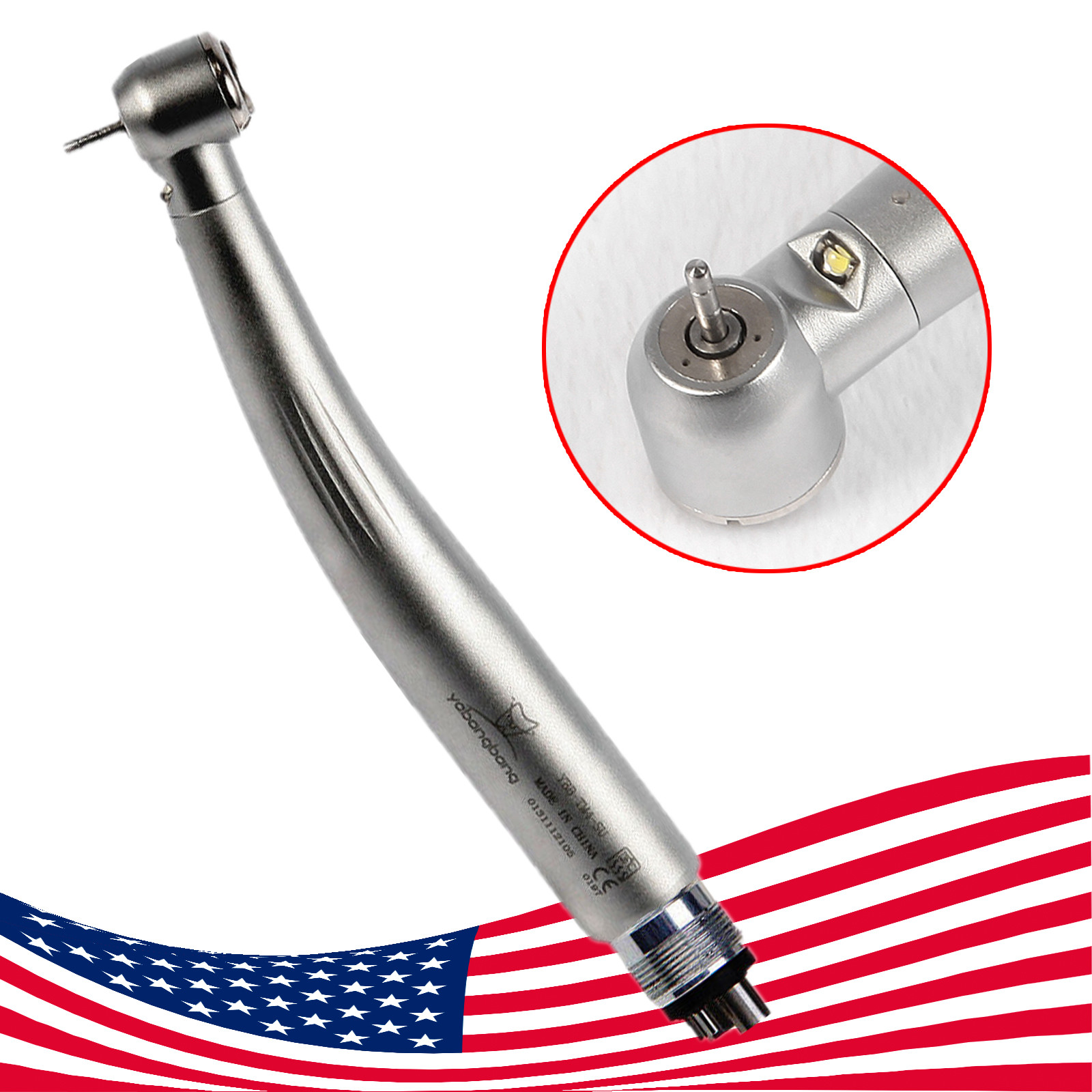 Turbine Dentaire Haute Vitesse LED - Compatible NSK 4H - Tête Ø12.5mm - Spray Triple Interne - Garantie 1 An