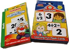36 Playskool Subtraction and 36 Fisher Price Division Flash Cards For Ages 5 Set