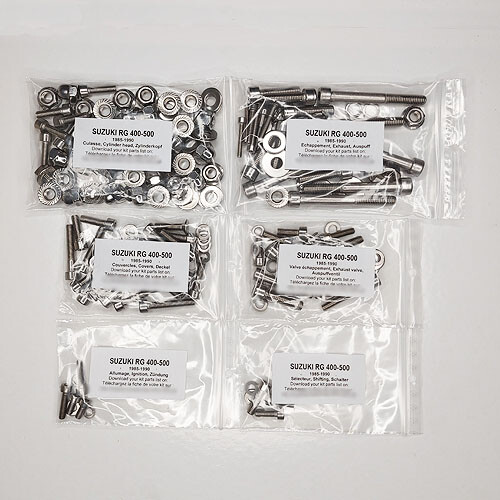 Kit visserie carter moteur Suzuki RG 400 Gamma 1985 1986 1987 1988 1989 1990